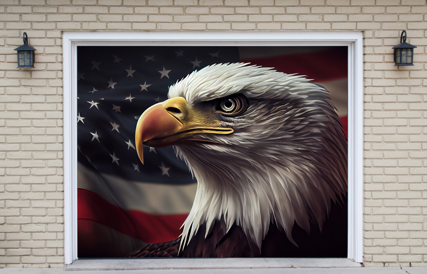 American Bald Eagle symbol of America Garage Door Wrap Cover Decoration Banner Backdrop