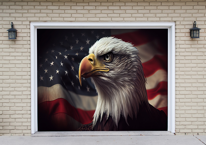 American Bald Eagle symbol of America Garage Door Wrap Cover Decoration Banner Backdrop