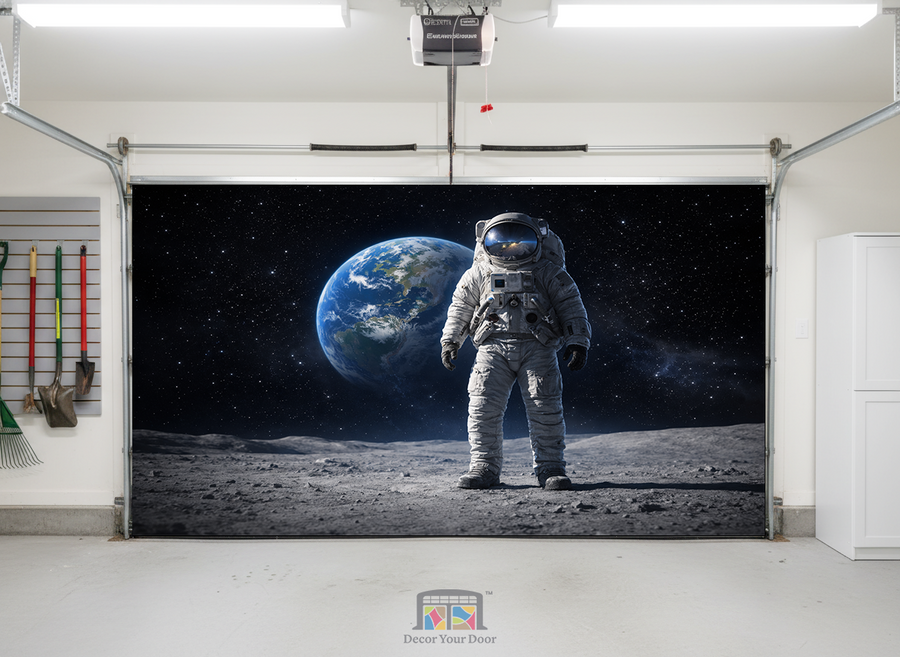 Astronaut Encounter – Space Interior Garage Door Cover