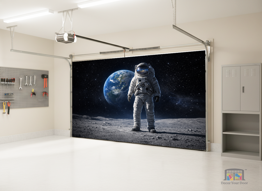 Astronaut Encounter – Space Interior Garage Door Cover