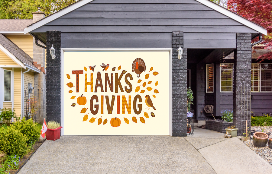 Bendiciones de otoño: Cubierta para puerta de garaje de Acción de Gracias