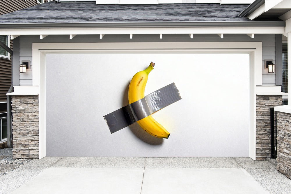 Banana Duct Tape Wall Art Garage Door Cover Banner Wrap - Decor Your Door