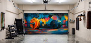 Barbell Explosion – Strength Art Garage Door Cover
