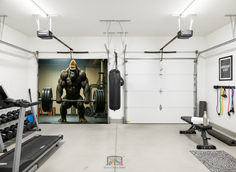 Beast Mode Gorilla Lift - Motivation Garage Door Cover
