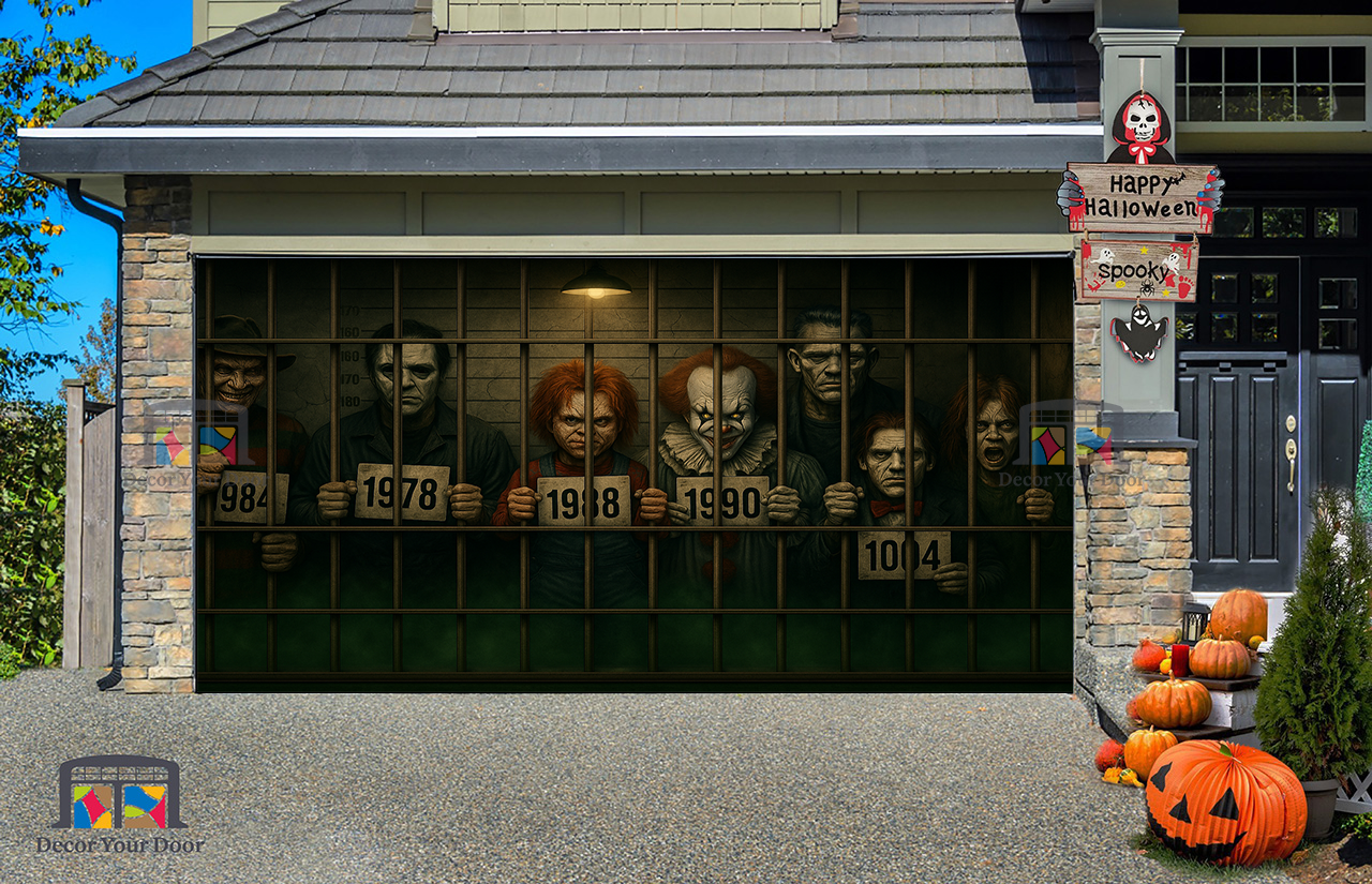 Behind Bars of Terror - Garage Door Cover