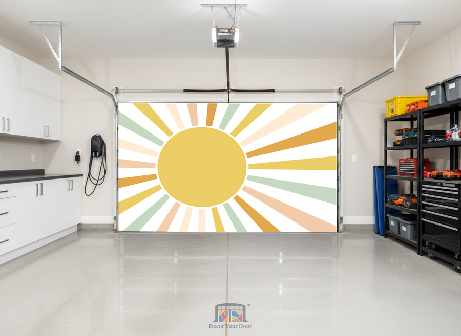 Boho Sunshine Burst – Interior Garage Door Cover
