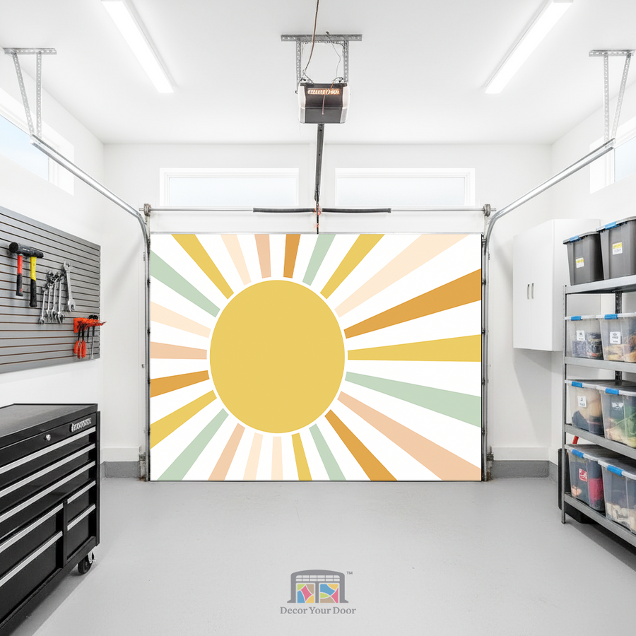 Boho Sunshine Burst – Interior Garage Door Cover