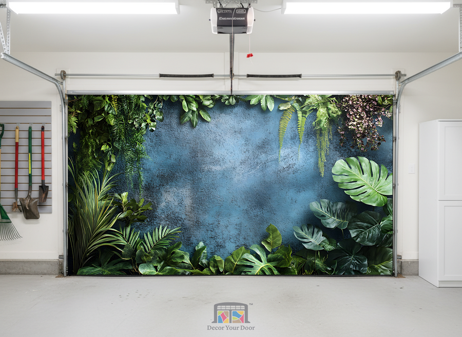 Botanic Blue Haven – Interior Garage Door Cover