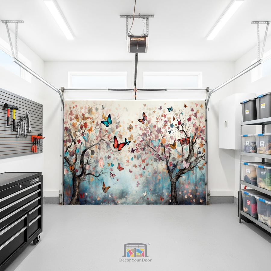 Butterfly Blossom Symphony – Interior Garage Door Cover