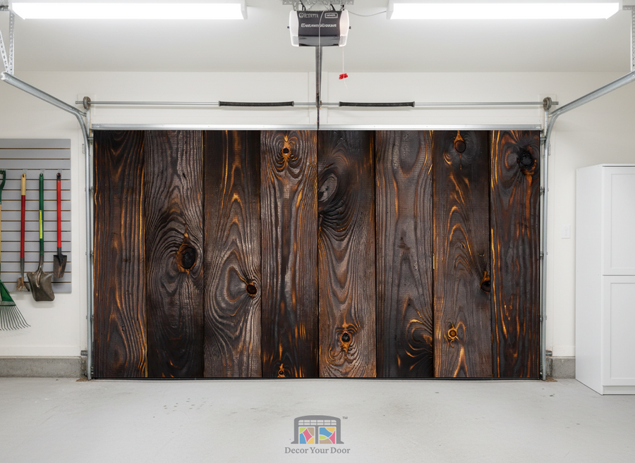 Charred Wood Escape – Interior Garage Door Cover