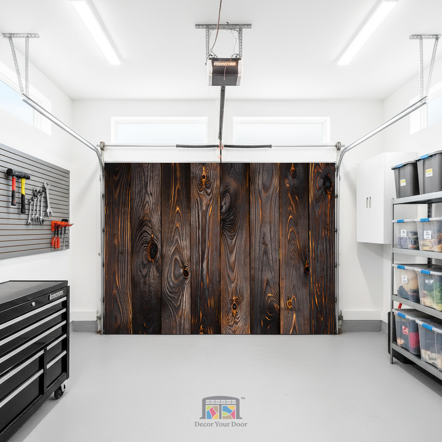 Charred Wood Escape – Interior Garage Door Cover