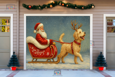 Santa’s Golden Ride – Christmas Garage Door Cover