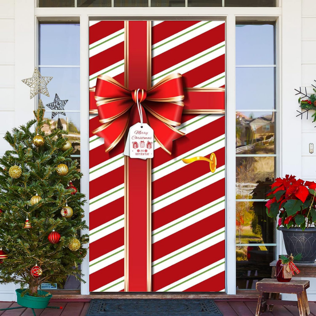 Christmas Present Design Front Door Wrap Cover Holiday Decoration
