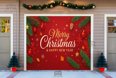 Classic Christmas Elegance – Holiday Garage Door Cover