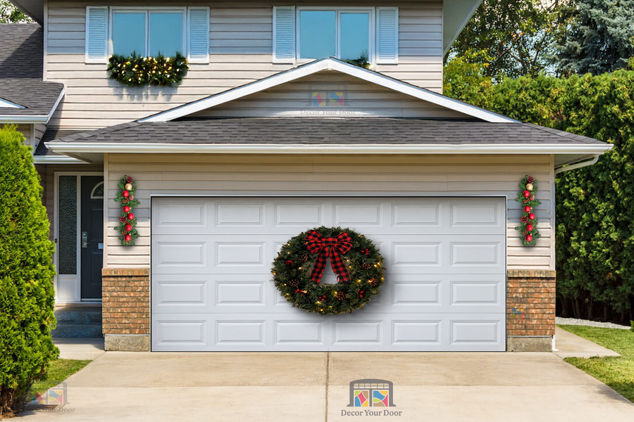 Classic Holiday Wreath – Christmas Garage Door Cover