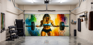 Color Burst Strength – Barbell Power Garage Door Cover