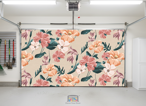 Coral Garden Bloom – Cubierta para puerta de garaje interior