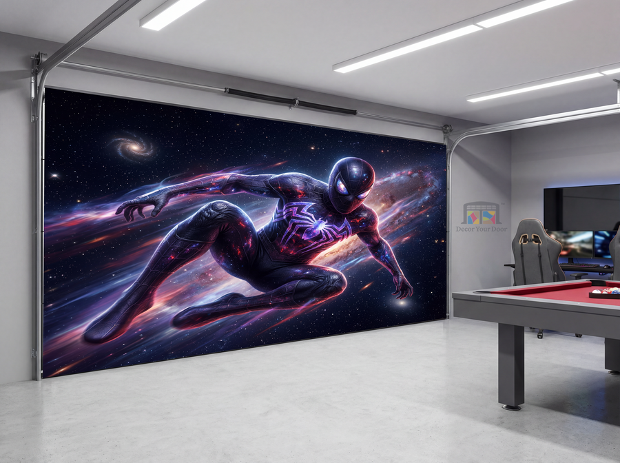 Cosmic Spider Leap – Interior Garage Door Cover