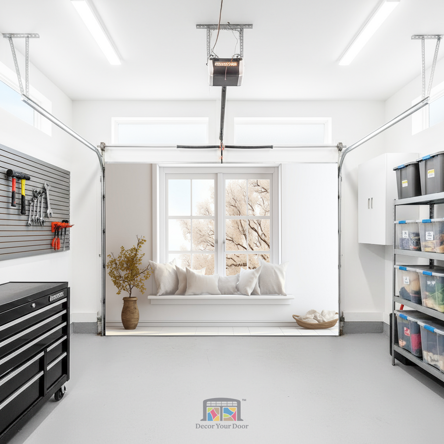 Cozy Window Nook – Interior Garage Door Cover