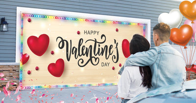 Happy Valentines Day Garage Door Cover Wrap Mural Home Decoration (Design #5)
