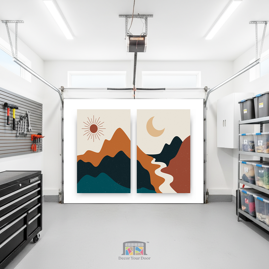 Desert Sun & Moon Harmony – Interior Garage Door Cover