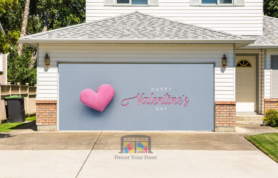 Happy Valentines Day Garage Door Cover Wrap Mural Home Decoration (Design #10)