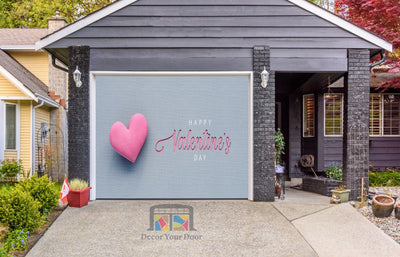 Happy Valentines Day Garage Door Cover Wrap Mural Home Decoration (Design #10)
