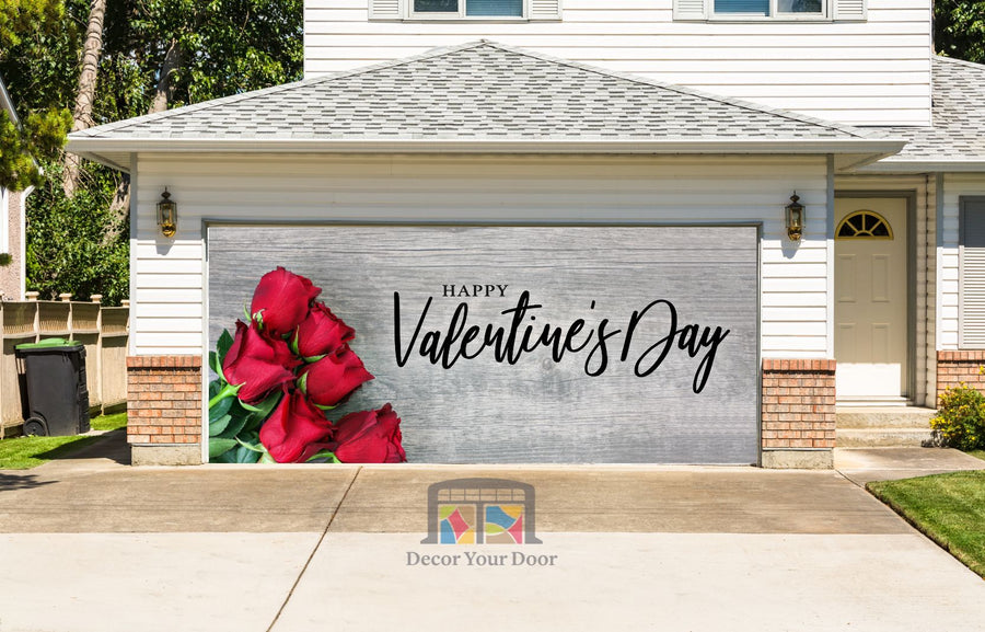 Feliz Día de San Valentín: Mural decorativo para puerta de garaje (Diseño n.º 12)