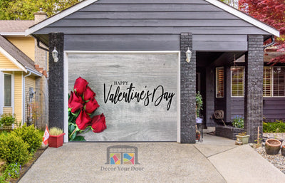Happy Valentines Day Garage Door Cover Wrap Mural Home Decoration (Design #12)
