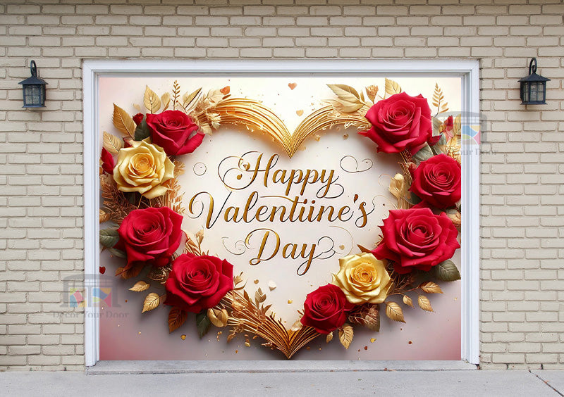 Happy Valentines Day Garage Door Cover Wrap Mural Home Decoration (Design #16)