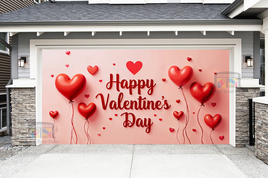 Feliz Día de San Valentín: Mural decorativo para puerta de garaje (Diseño n.º 17)