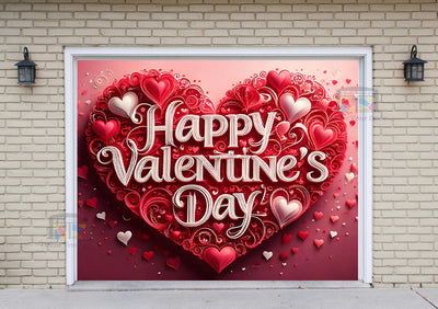 Happy Valentines Day Garage Door Cover Wrap Mural Home Decoration (Design #18)