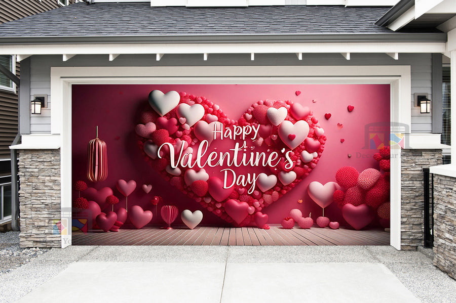 Feliz Día de San Valentín - Mural decorativo para puerta de garaje (Diseño n.º 20)