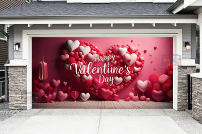 Happy Valentines Day Garage Door Cover Wrap Mural Home Decoration (Design #20)
