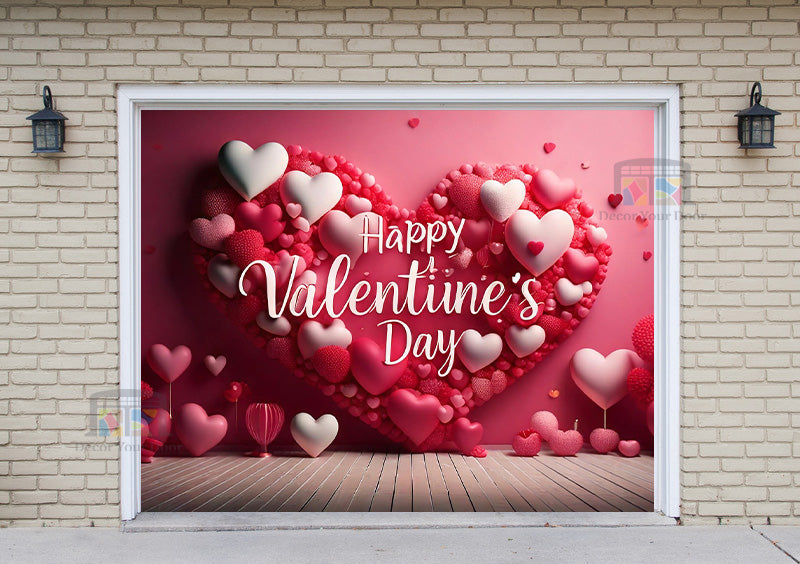 Happy Valentines Day Garage Door Cover Wrap Mural Home Decoration (Design #20)