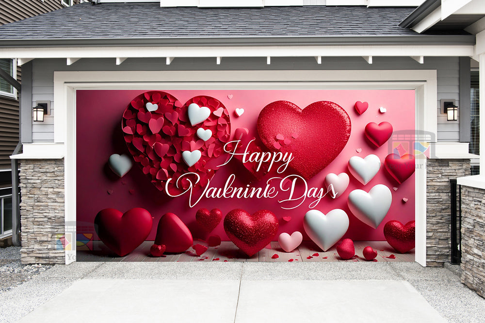 Happy Valentines Day Garage Door Cover Wrap Mural Home Decoration (Design #21)