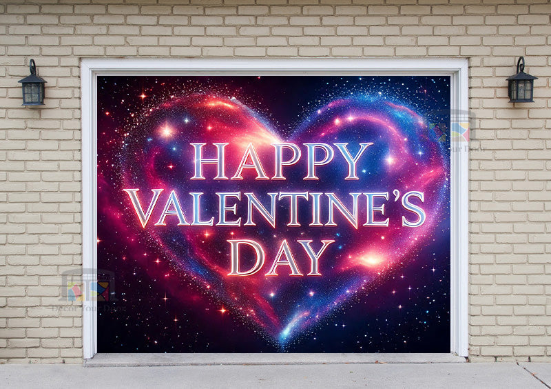 Mural decorativo para puerta de garaje con diseño de Feliz Día de San Valentín (Diseño #23)