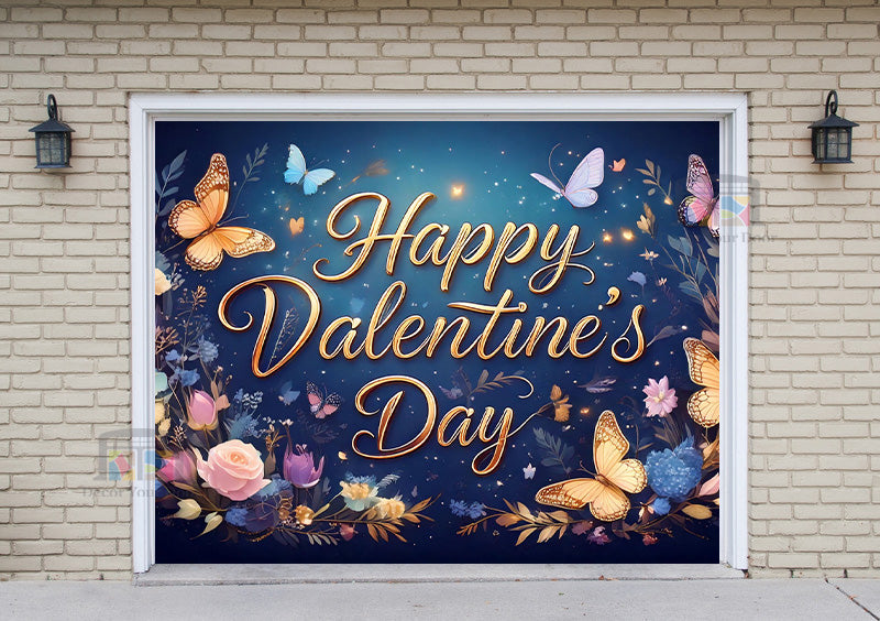 Happy Valentines Day Garage Door Cover Wrap Mural Home Decoration (Design #24)