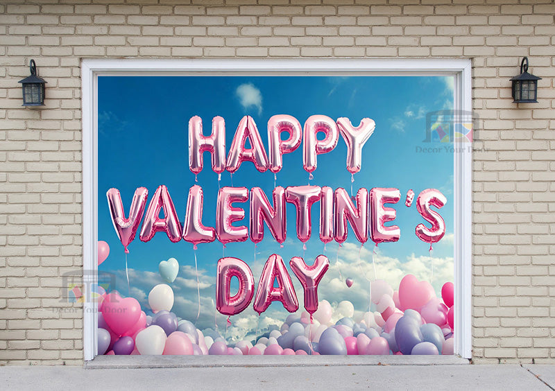 Happy Valentines Day Garage Door Cover Wrap Mural Home Decoration (Design #25)