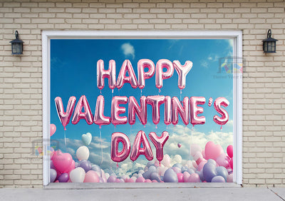 Happy Valentines Day Garage Door Cover Wrap Mural Home Decoration (Design #25)