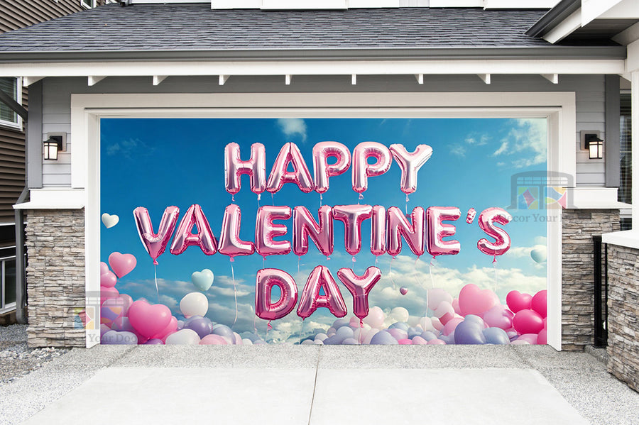 Feliz Día de San Valentín: Mural decorativo para puerta de garaje (Diseño n.° 25)