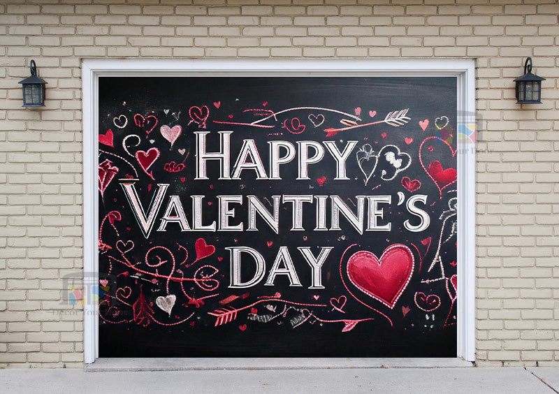 Feliz Día de San Valentín: Mural decorativo para puerta de garaje (Diseño n.° 27)