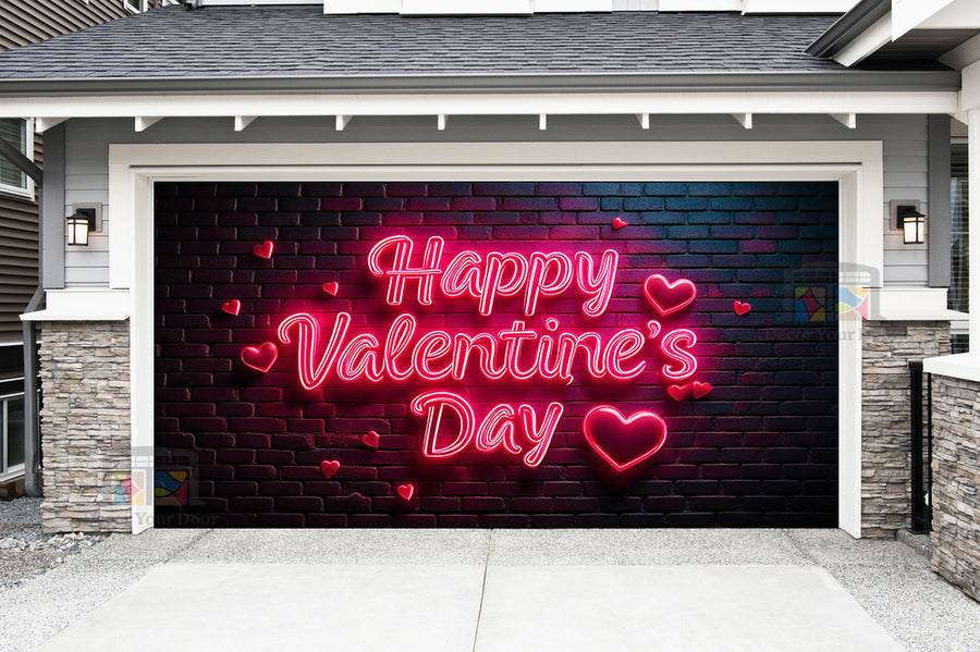 Feliz Día de San Valentín: Mural decorativo para puerta de garaje (Diseño n.° 28)