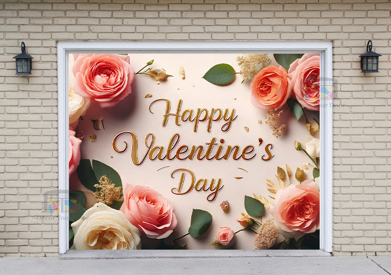 Feliz Día de San Valentín: Mural decorativo para puerta de garaje (Diseño n.° 29)