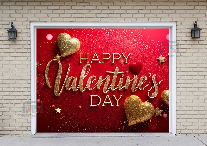 Happy Valentines Day Garage Door Cover Wrap Mural Home Decoration (Design #31)