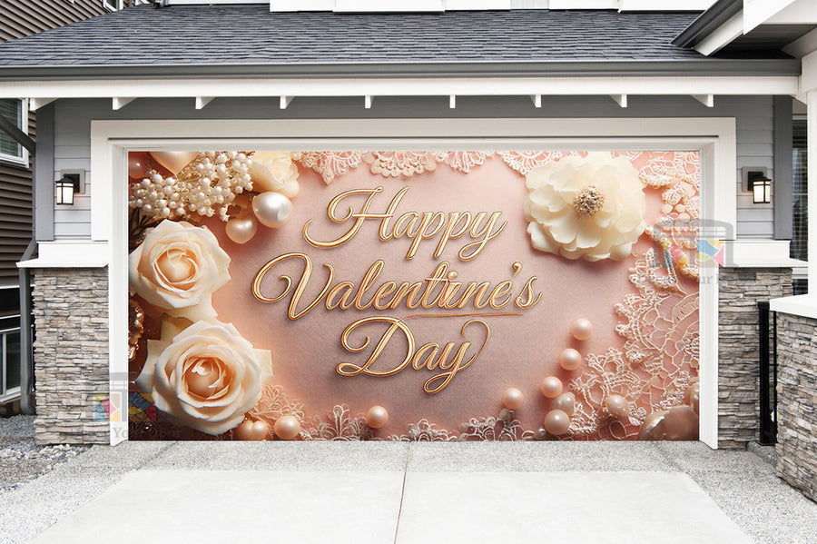 Feliz Día de San Valentín: Mural decorativo para puerta de garaje (Diseño n.° 32)