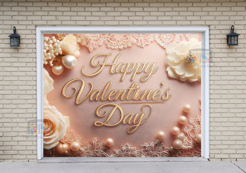 Feliz Día de San Valentín: Mural decorativo para puerta de garaje (Diseño n.° 32)