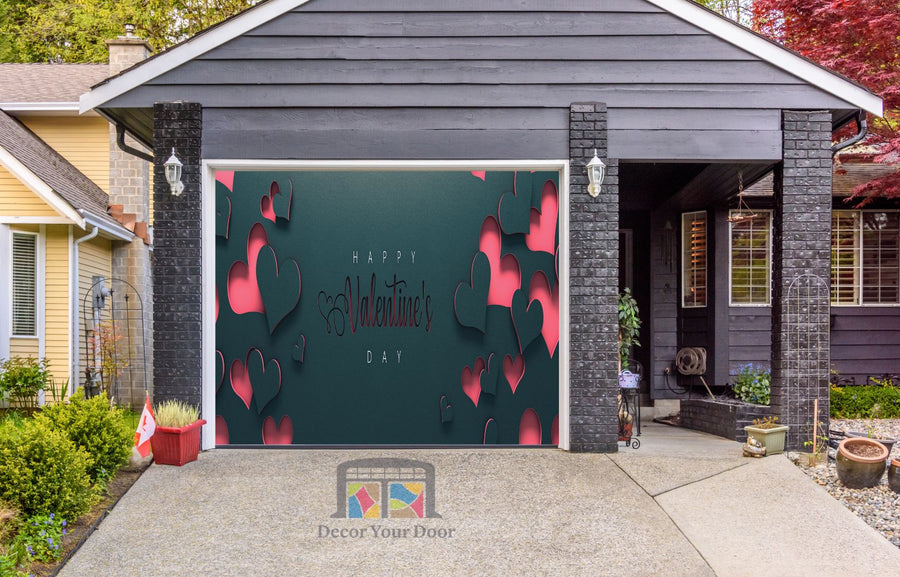 Feliz Día de San Valentín: Mural decorativo para puerta de garaje (Diseño n.° 4)