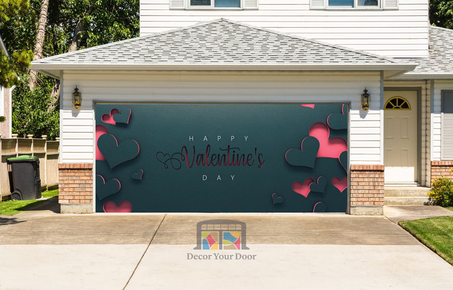 Feliz Día de San Valentín: Mural decorativo para puerta de garaje (Diseño n.° 4)