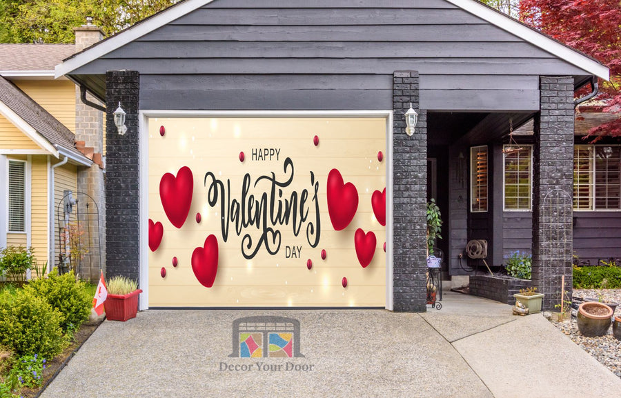 Feliz Día de San Valentín: Mural decorativo para puerta de garaje (Diseño n.° 5)